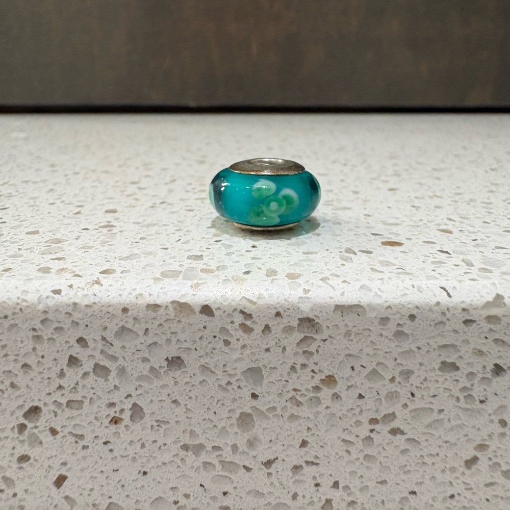 Pandora Teal Flower Charm